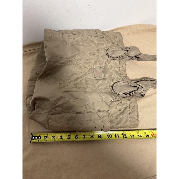 Marc by Marc Jacobs Tote Bag Womens Khaki Pretty Nylon Quilted Logo Shoulder - Picture 12 of 13